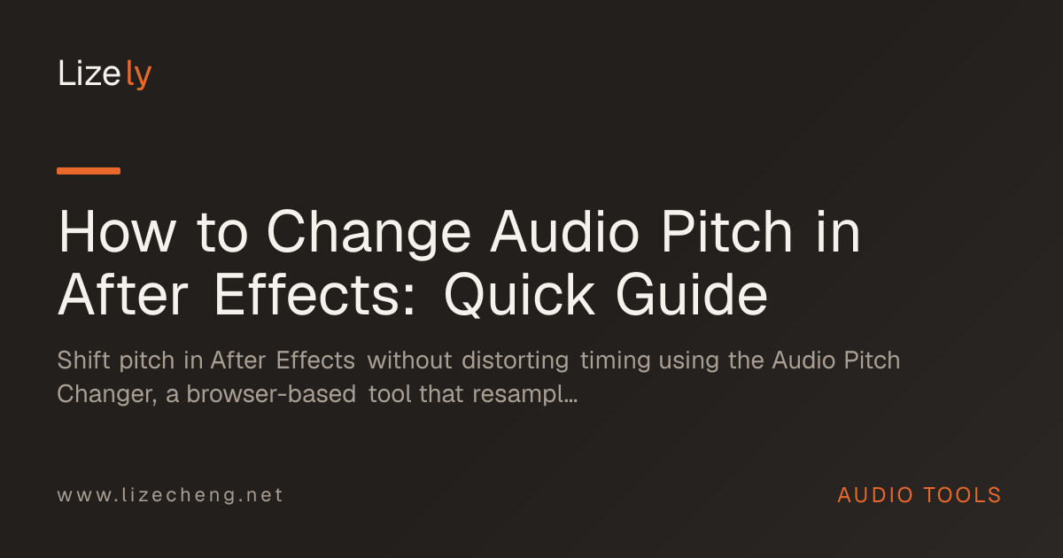 How to Change Audio Pitch in After Effects: Quick Guide