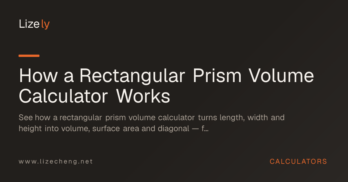 How a Rectangular Prism Volume Calculator Works