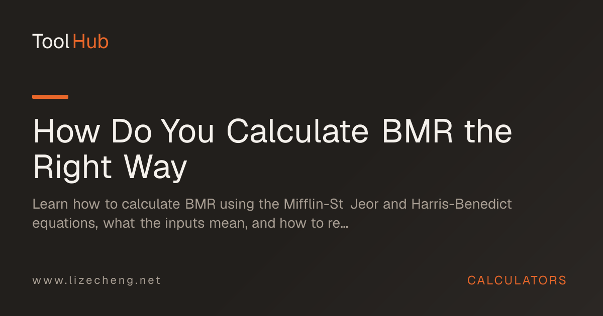 How Do You Calculate BMR the Right Way