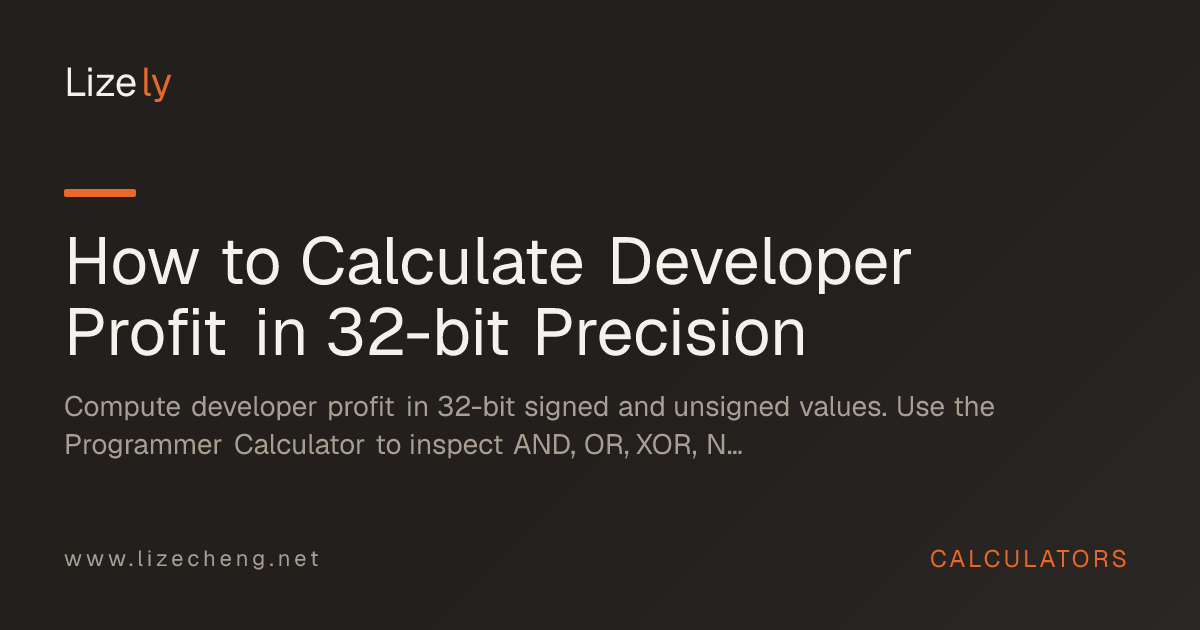 How to Calculate Developer Profit in 32-bit Precision