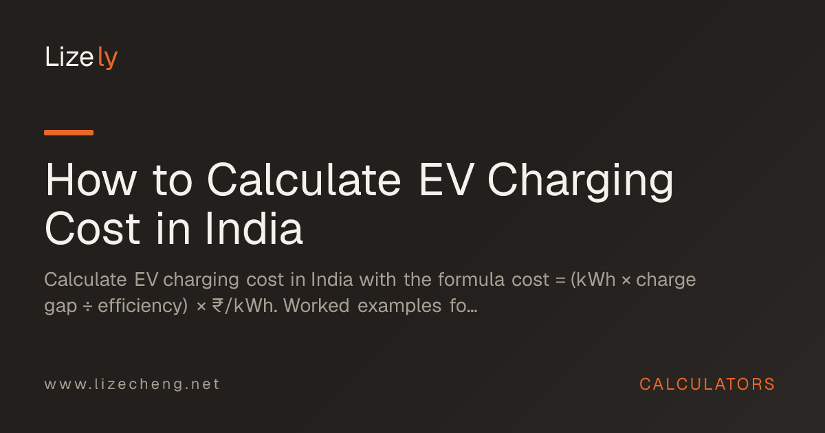 How to Calculate EV Charging Cost in India