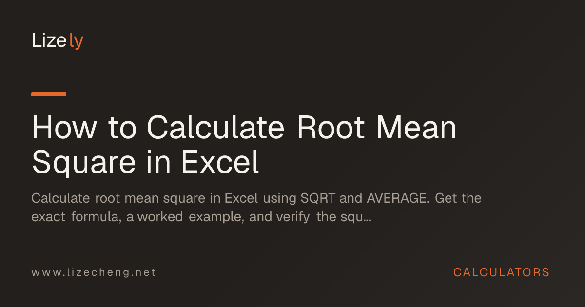 How to Calculate Root Mean Square in Excel