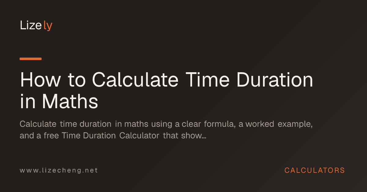How to Calculate Time Duration in Maths