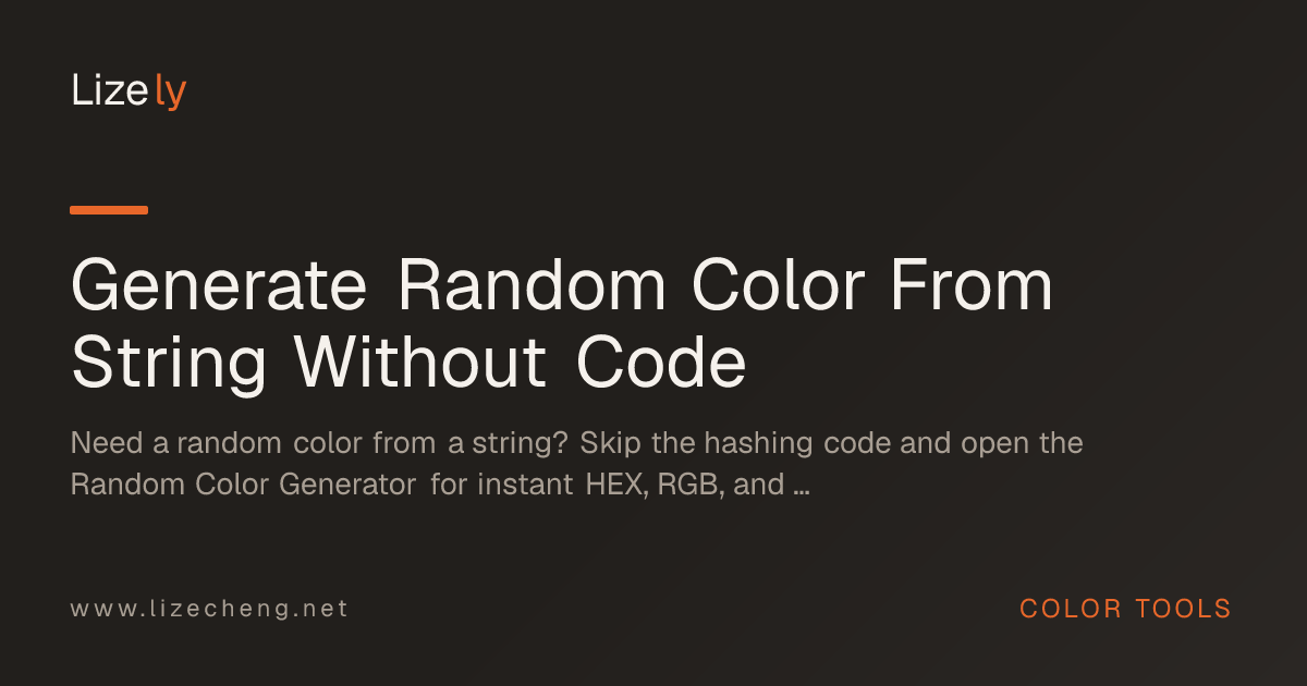 Generate Random Color From String Without Code