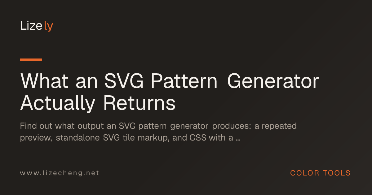 What an SVG Pattern Generator Actually Returns