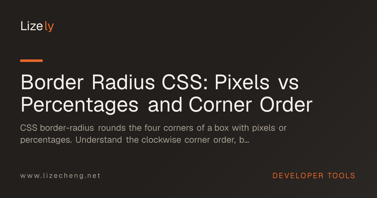 Border Radius CSS: Pixels vs Percentages and Corner Order