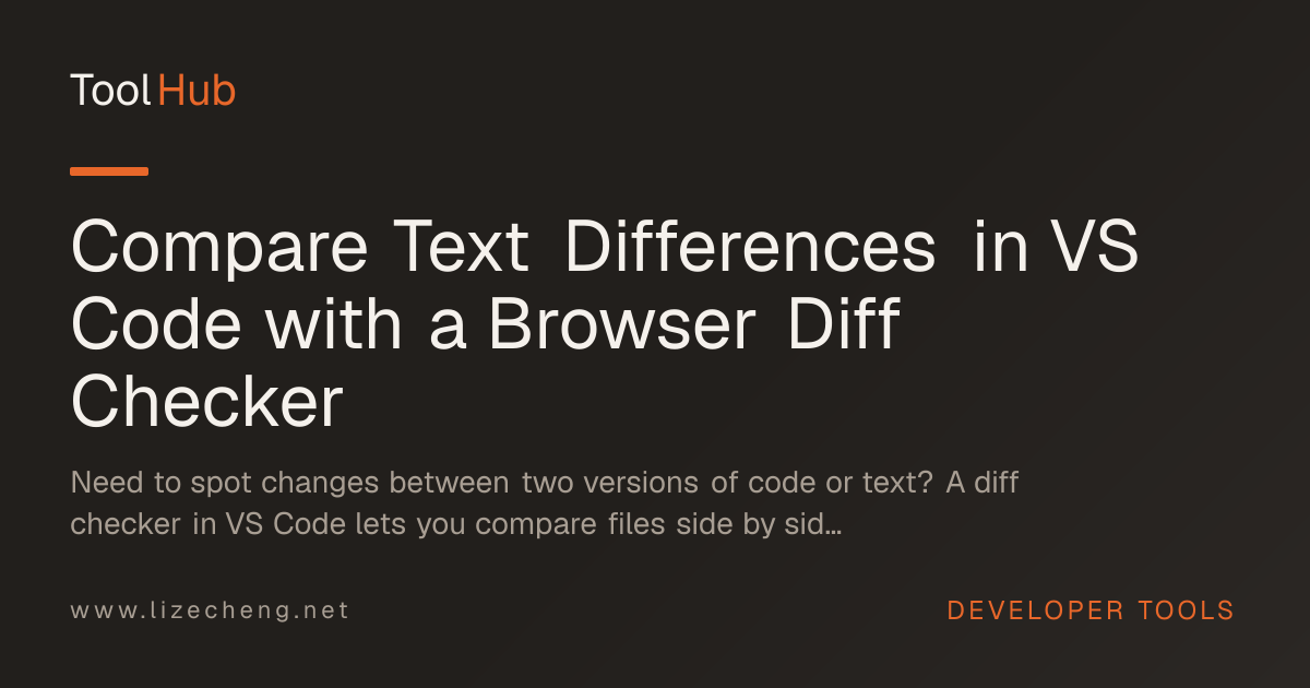 Compare Text Differences in VS Code with a Browser Diff Checker