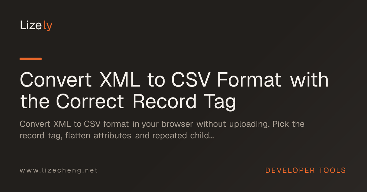 Convert XML to CSV Format with the Correct Record Tag