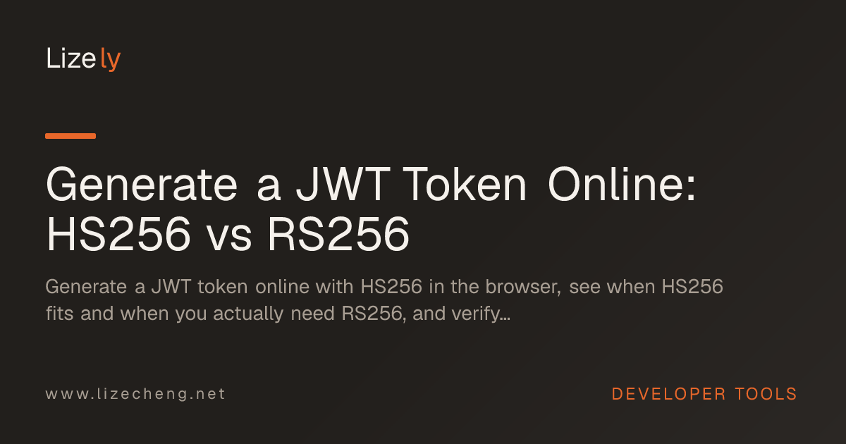 Generate a JWT Token Online: HS256 vs RS256
