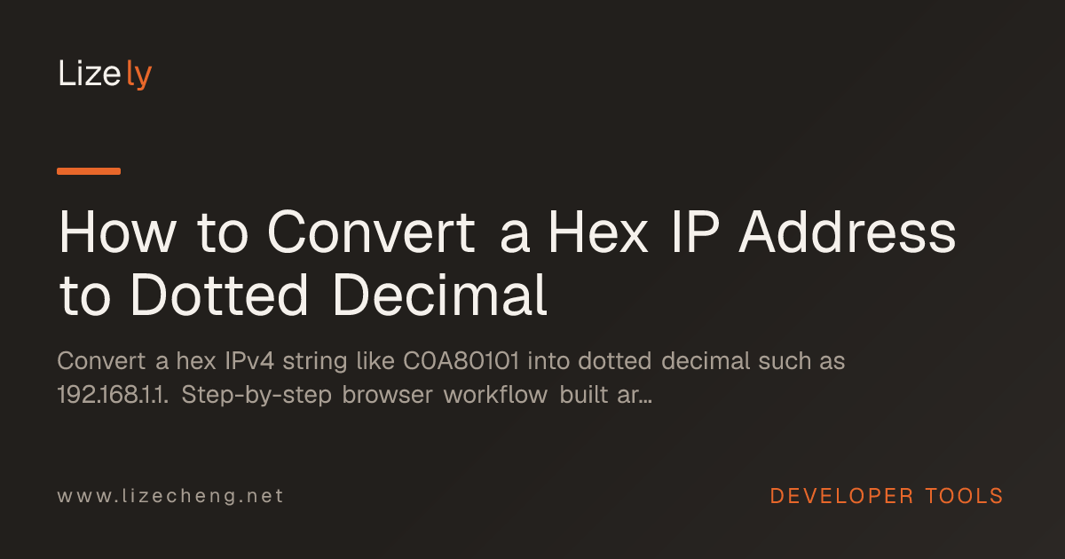 How to Convert a Hex IP Address to Dotted Decimal