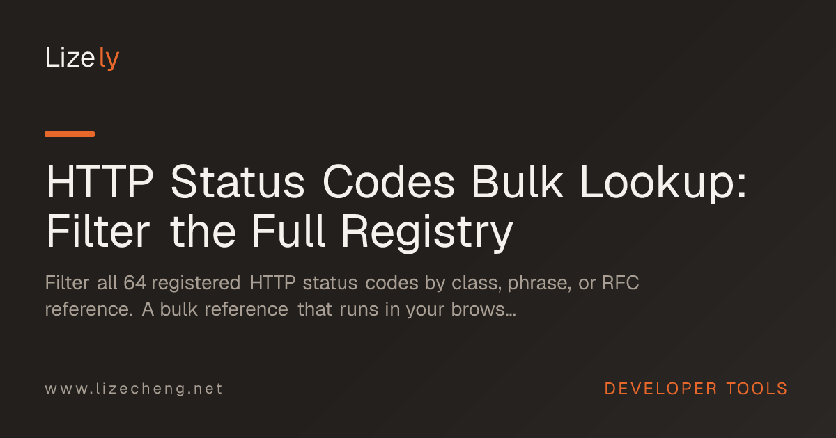 HTTP Status Codes Bulk Lookup: Filter the Full Registry