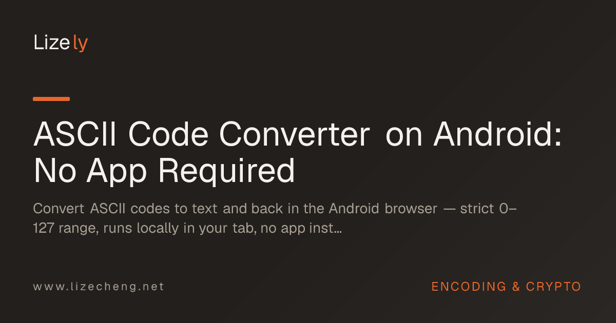 ASCII Code Converter on Android: No App Required