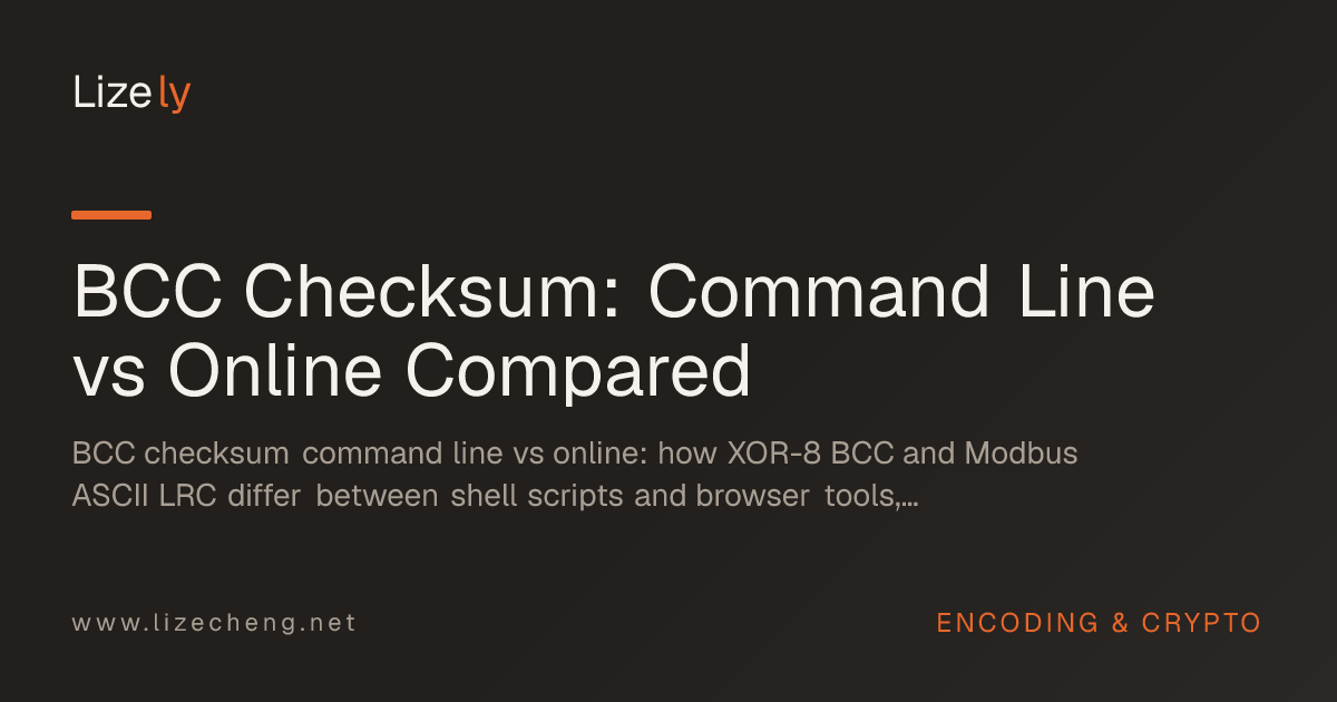 BCC Checksum: Command Line vs Online Compared