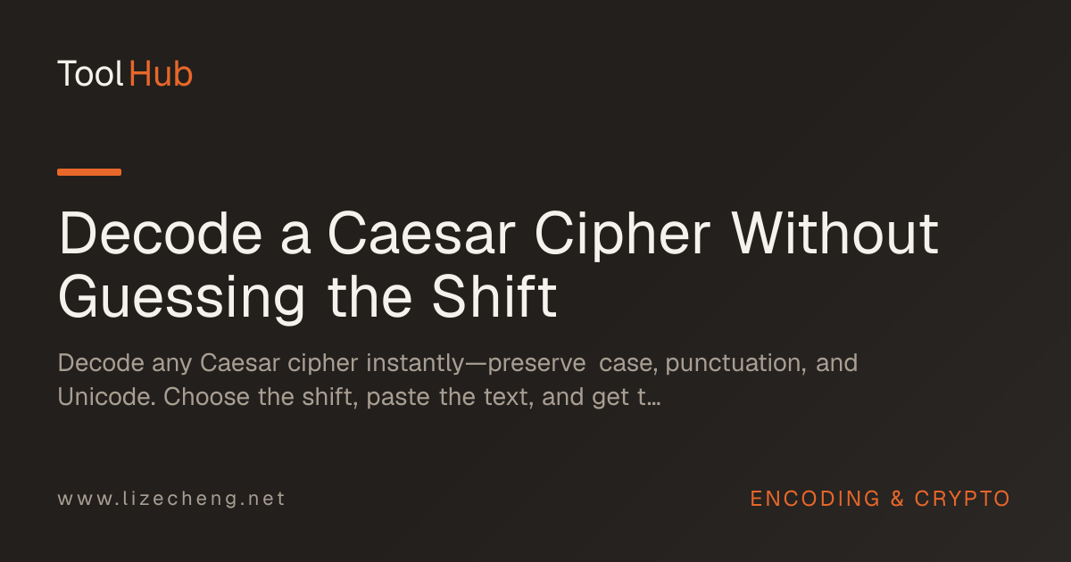 Decode a Caesar Cipher Without Guessing the Shift