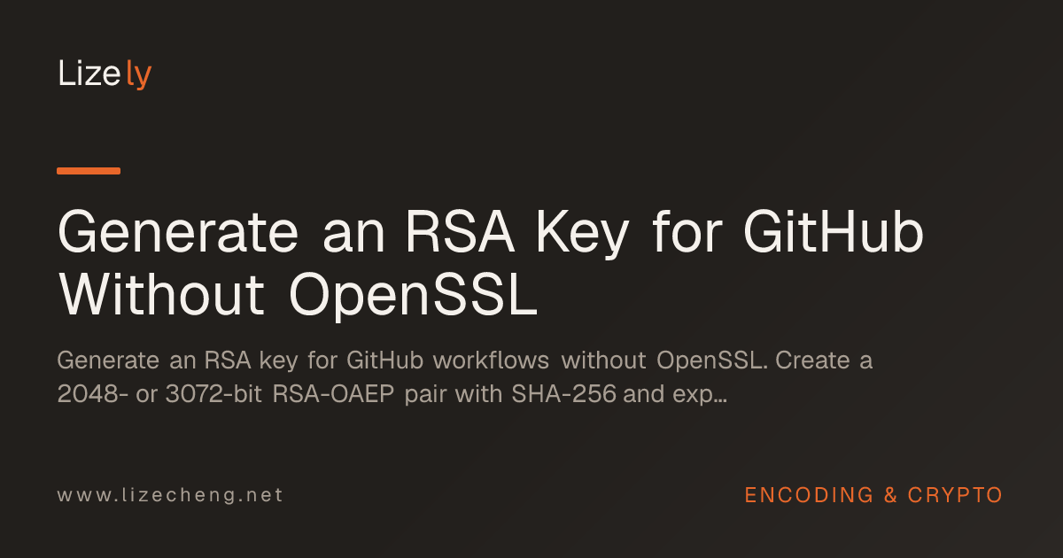 Generate an RSA Key for GitHub Without OpenSSL