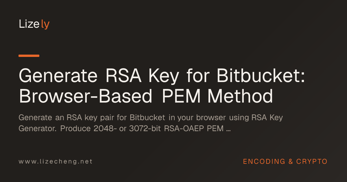 Generate RSA Key for Bitbucket: Browser-Based PEM Method