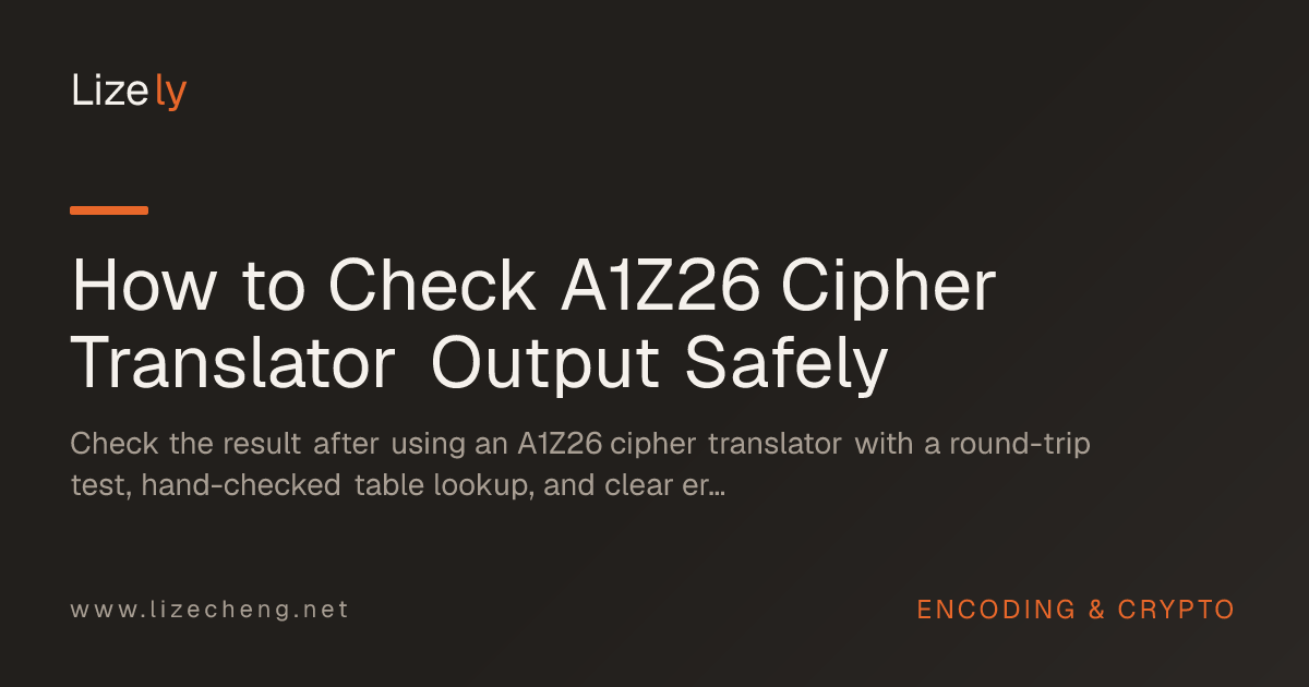 How to Check A1Z26 Cipher Translator Output Safely