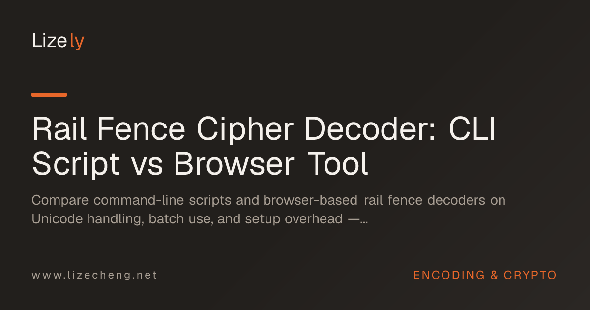 Rail Fence Cipher Decoder: CLI Script vs Browser Tool