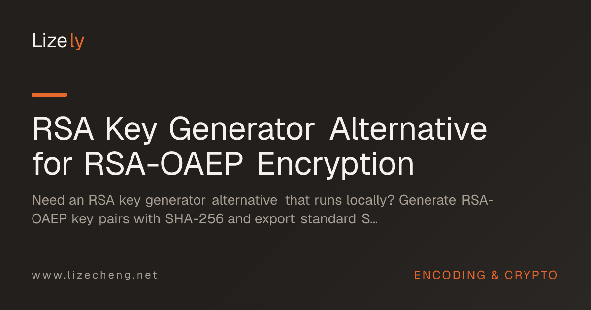 RSA Key Generator Alternative for RSA-OAEP Encryption