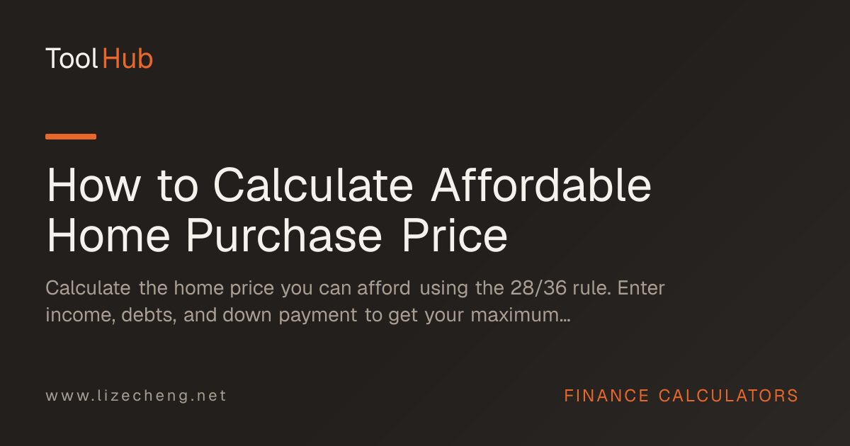 How to Calculate Affordable Home Purchase Price