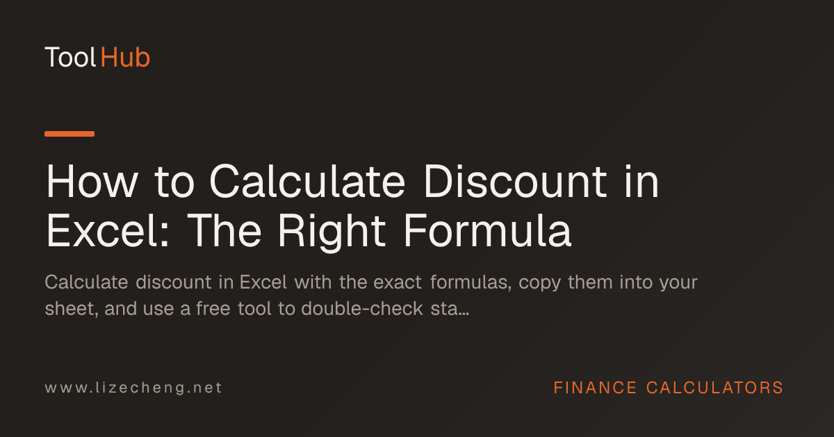 How to Calculate Discount in Excel: The Right Formula