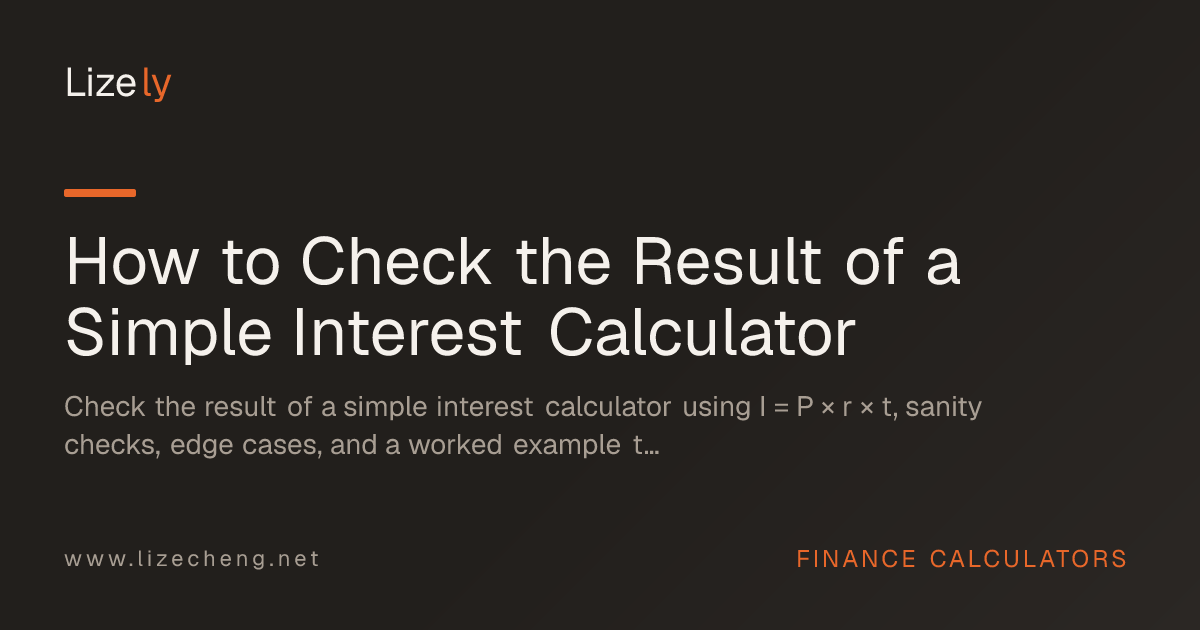 How to Check the Result of a Simple Interest Calculator