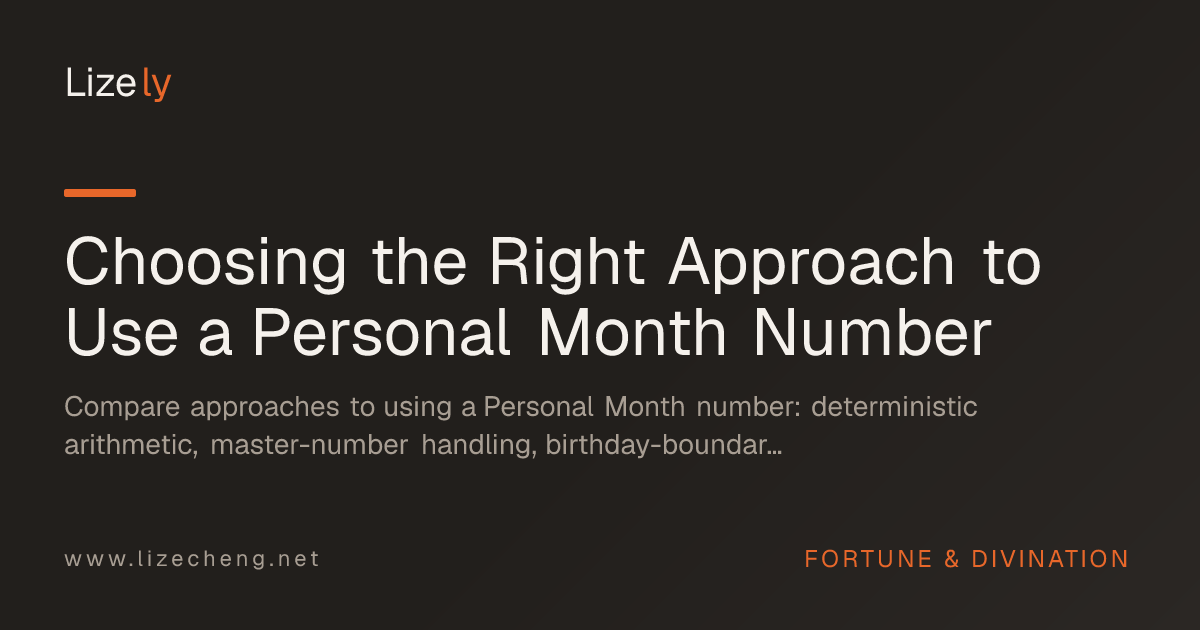 Choosing the Right Approach to Use a Personal Month Number