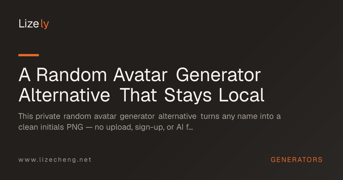 A Random Avatar Generator Alternative That Stays Local