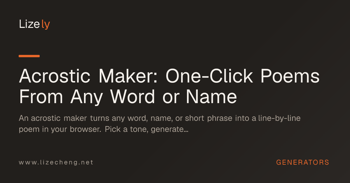 Acrostic Maker: One-Click Poems From Any Word or Name