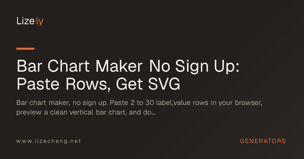 Bar Chart Maker No Sign Up: Paste Rows, Get SVG