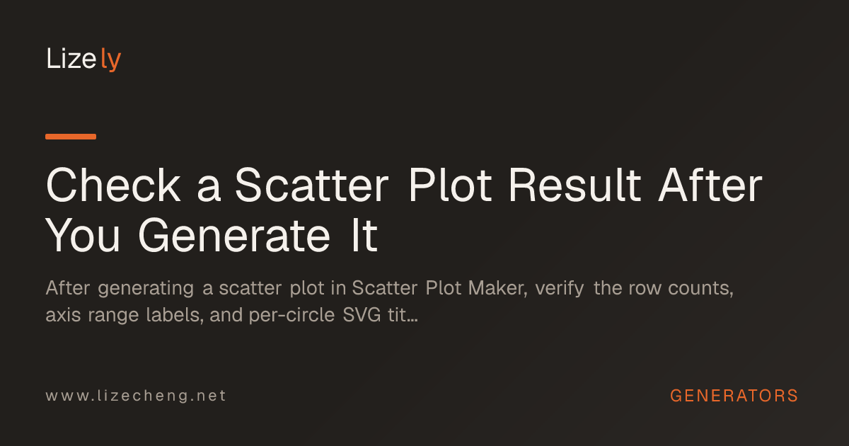 Check a Scatter Plot Result After You Generate It