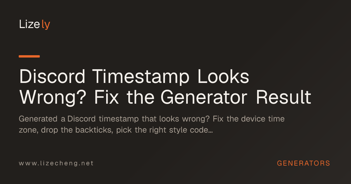 Discord Timestamp Looks Wrong? Fix the Generator Result