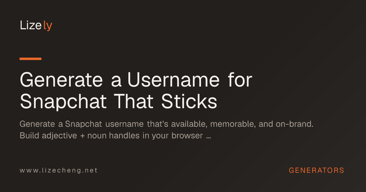 Generate a Username for Snapchat That Sticks