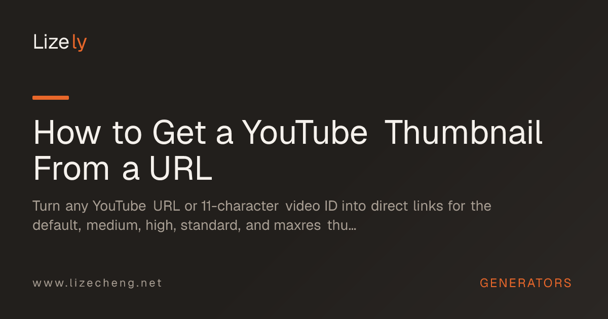 How to Get a YouTube Thumbnail From a URL
