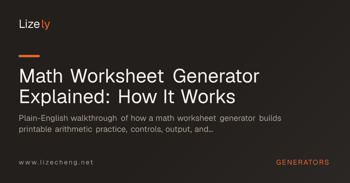 Math Worksheet Generator Explained: How It Works