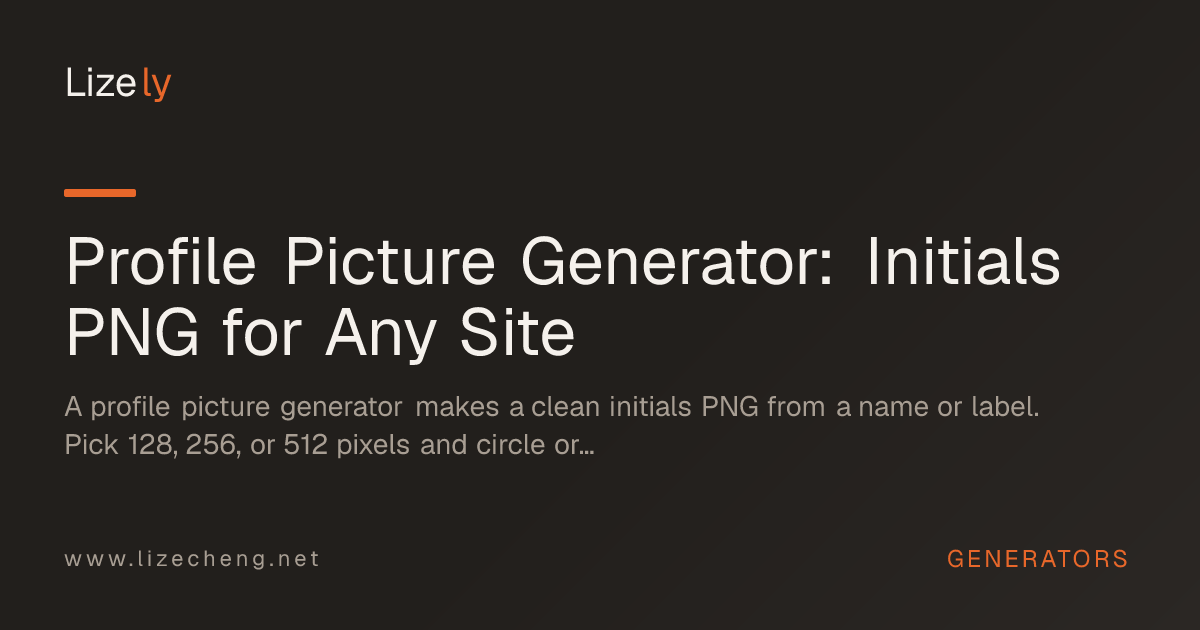 Profile Picture Generator: Initials PNG for Any Site