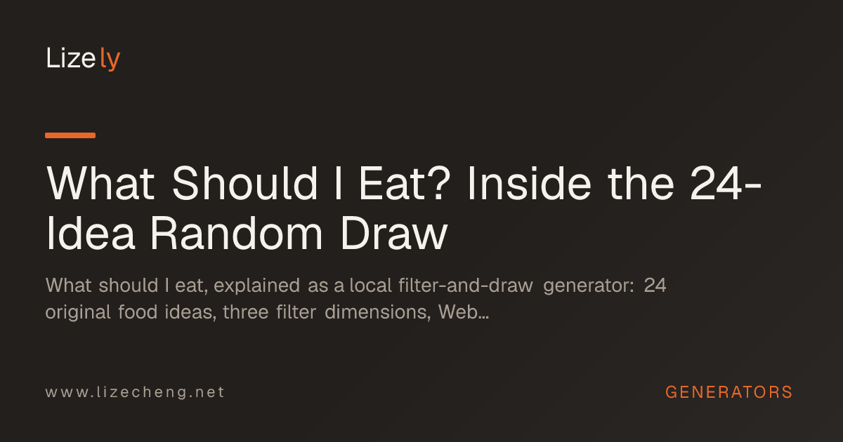 What Should I Eat? Inside the 24-Idea Random Draw