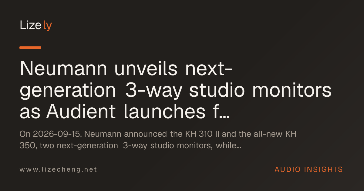 Neumann unveils next-generation 3-way studio monitors as Audient launches flagship Thunderbolt interface and Mac audiophiles gain a bit-perfect player