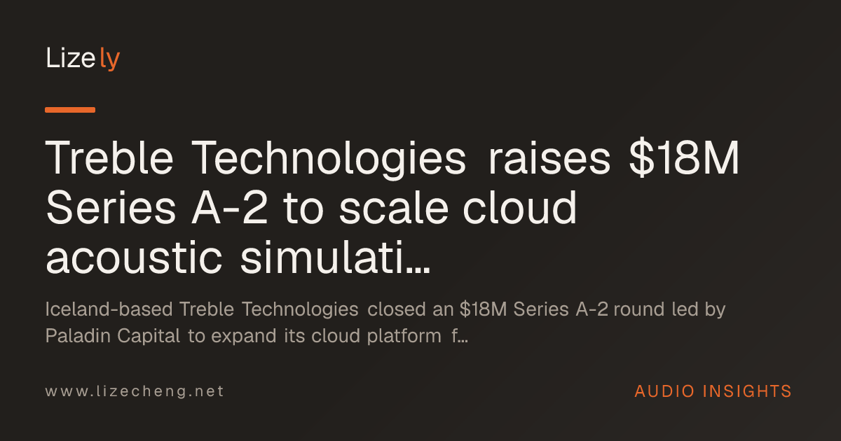 Treble Technologies raises $18M Series A-2 to scale cloud acoustic simulation platform