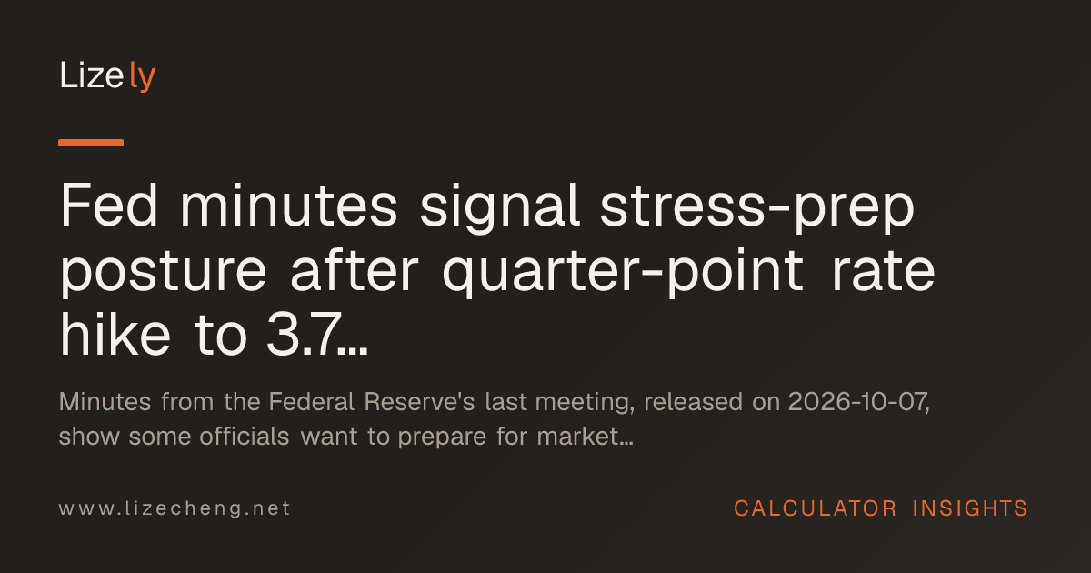 Fed minutes signal stress-prep posture after quarter-point rate hike to 3.75%–4%