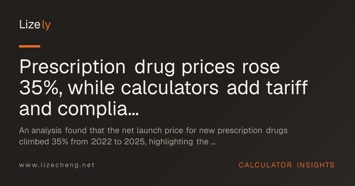 Prescription drug prices rose 35%, while calculators add tariff and compliance checks