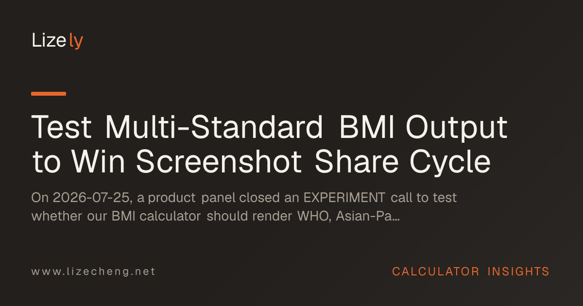 Test Multi-Standard BMI Output to Win Screenshot Share Cycle