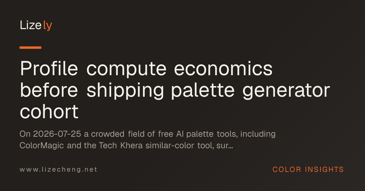 Profile compute economics before shipping palette generator cohort