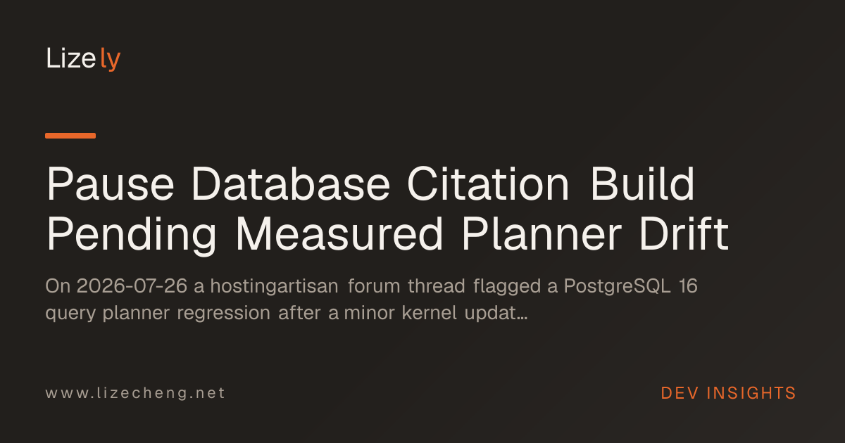 Pause Database Citation Build Pending Measured Planner Drift