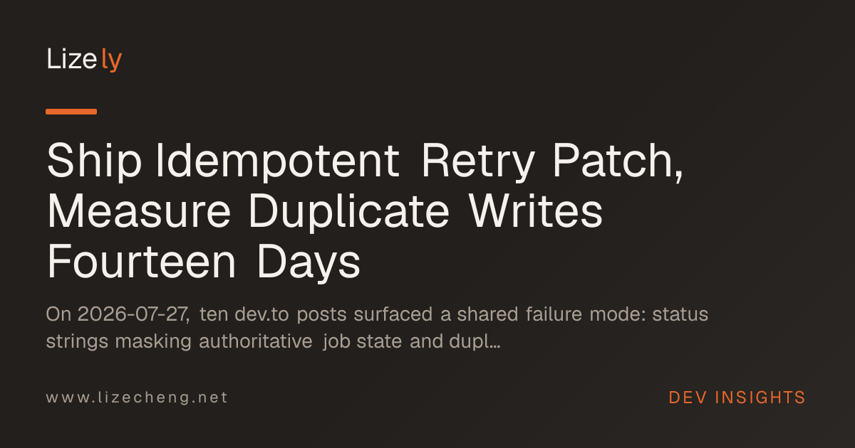Ship Idempotent Retry Patch, Measure Duplicate Writes Fourteen Days