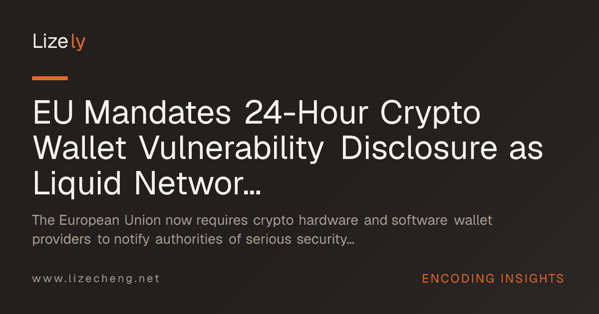 EU Mandates 24-Hour Crypto Wallet Vulnerability Disclosure as Liquid Network Reveals $320M Drain