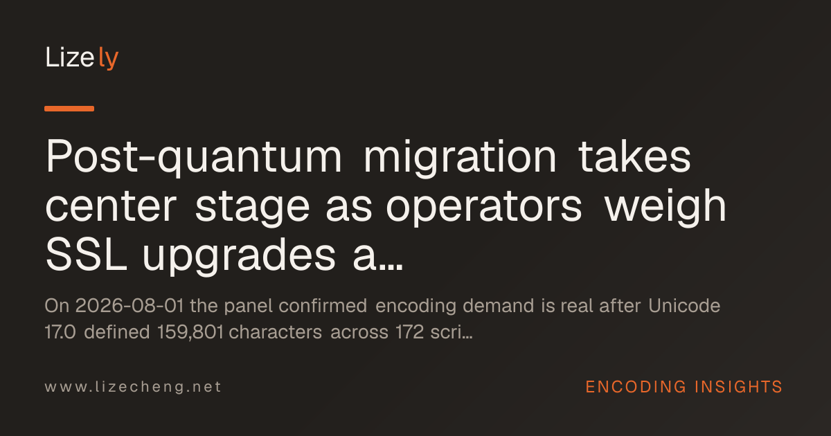 Post-quantum migration takes center stage as operators weigh SSL upgrades and PGP safety against unproven algorithms