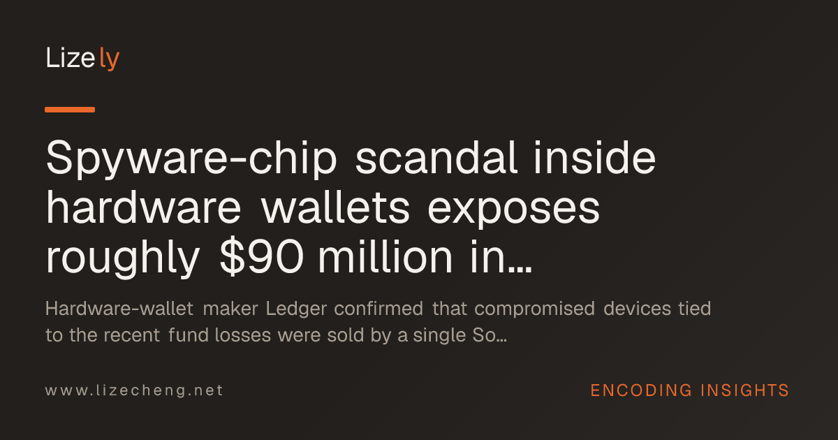 Spyware-chip scandal inside hardware wallets exposes roughly $90 million in stolen crypto