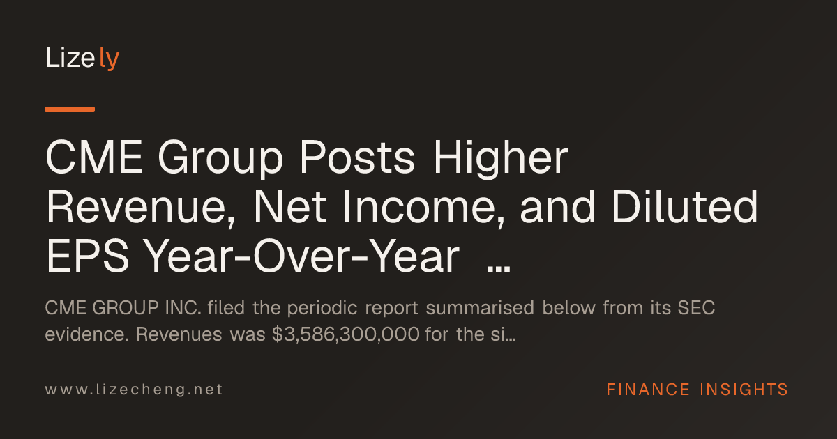 CME Group Posts Higher Revenue, Net Income, and Diluted EPS Year-Over-Year in Interim Filing, With Mixed Operating-Income Signal