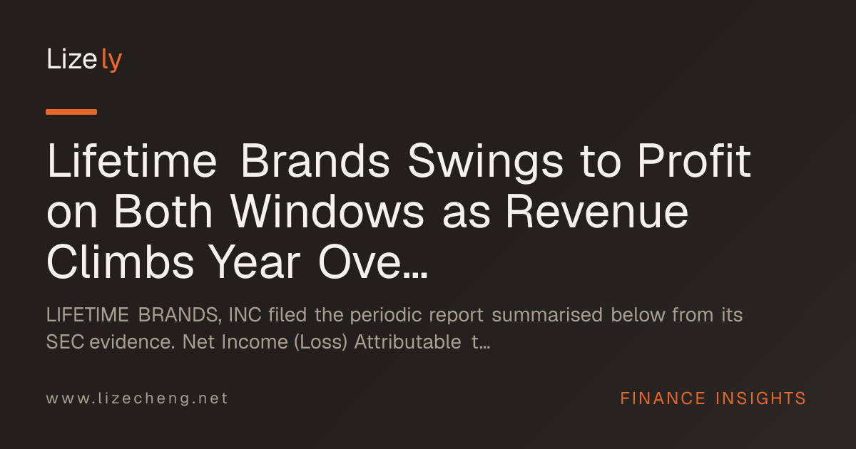 Lifetime Brands Swings to Profit on Both Windows as Revenue Climbs Year Over Year